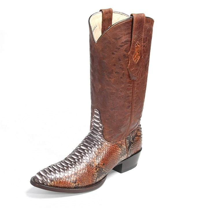 Los Altos Brown Boots Genuine Python Skin