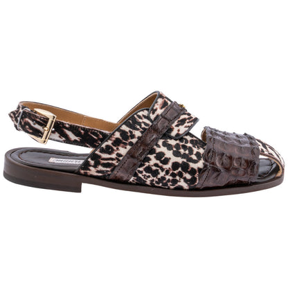 MAURI Shoes Men’s Bali Sandal Sport Rust White Hornback & Pony Leather Luxury Sandals