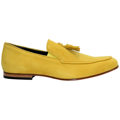 Anzio Yellow Suede Dress Slip On | Duca Dress Loafers for Men