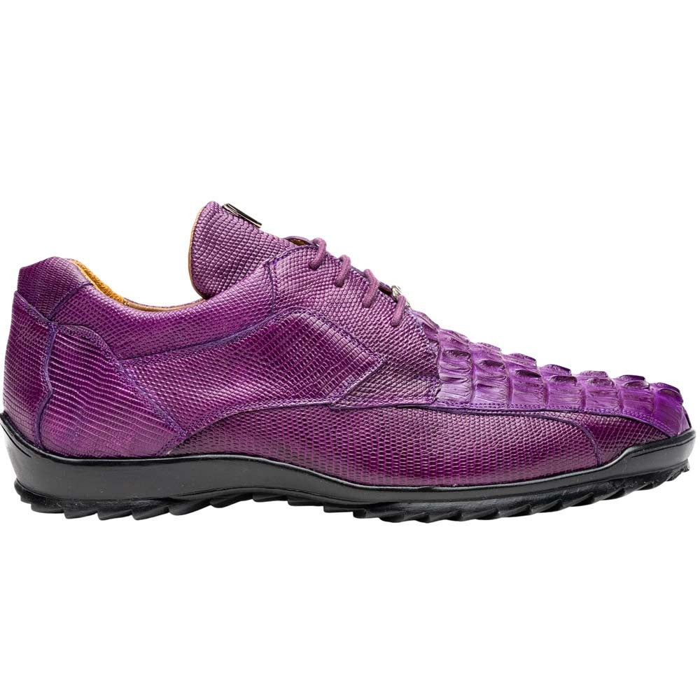 Marco Di Milano Crater Caiman & Lizard Sneaker - Purple