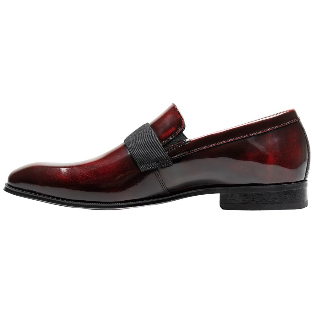 Florsheim Men's Hi Gloss Patent Leather Strap Burgundy Loafer Tux
