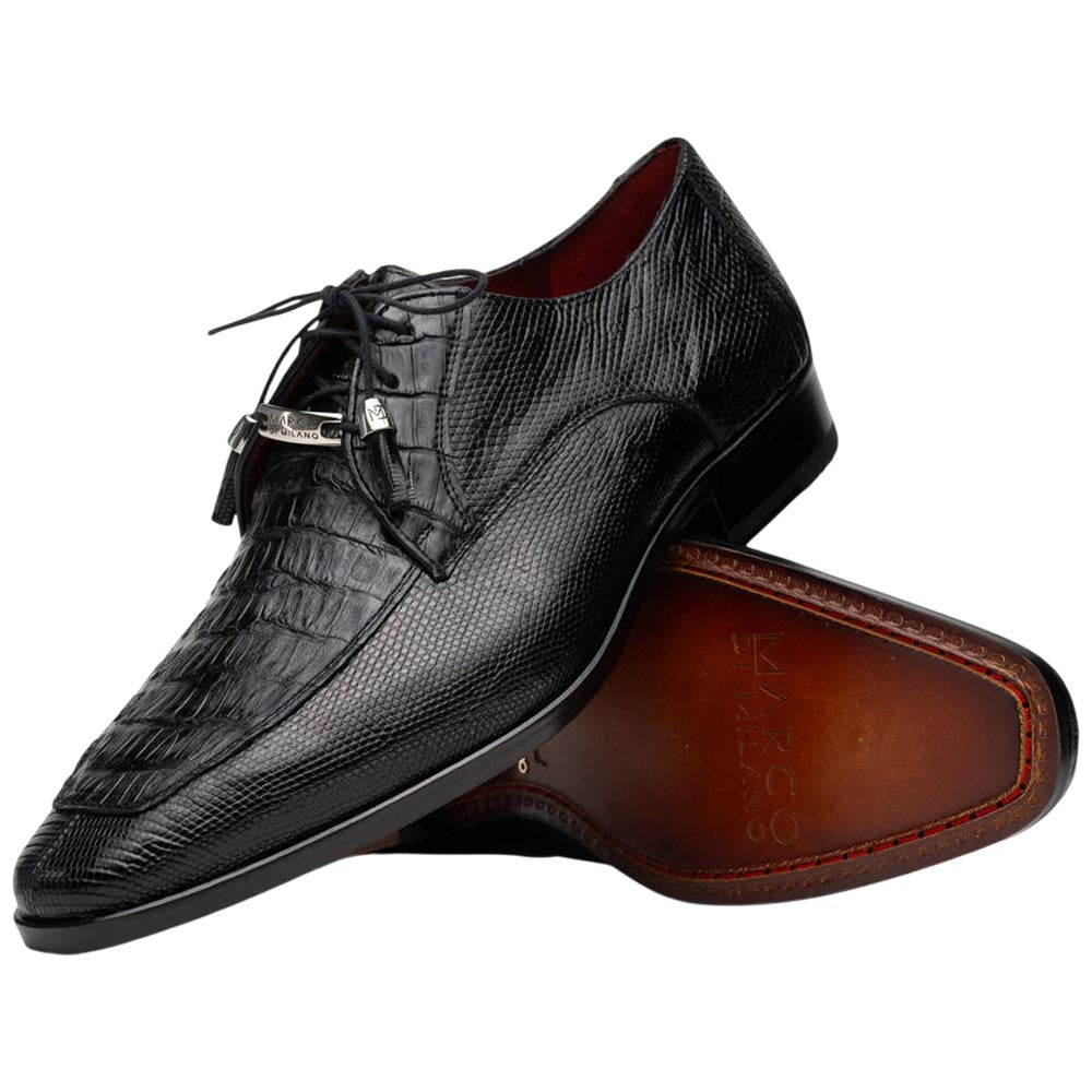 Marco Di Milano Merida Black Caiman & Lizard Dress Derby