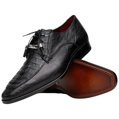 Marco Di Milano Merida Black Caiman & Lizard Dress Derby