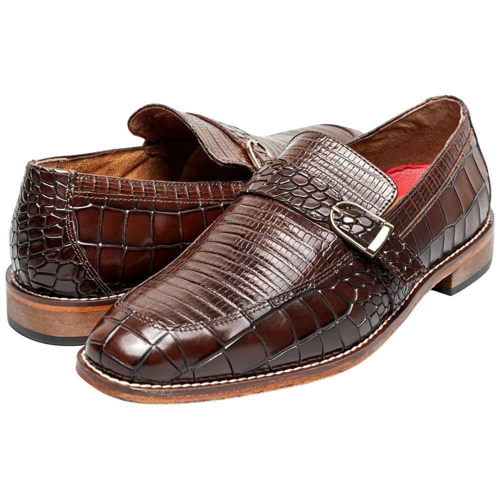 Stacy Adams Rubiano Moc Toe Buckle Strap Slip-On - Brown
