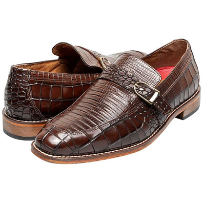 Stacy Adams Rubiano Moc Toe Buckle Strap Slip-On - Brown