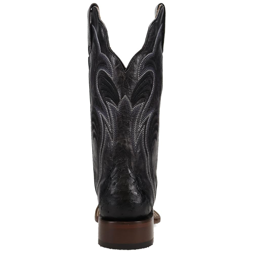 Dan Post Reese Black Women's Full Quill Ostrich Western Boots