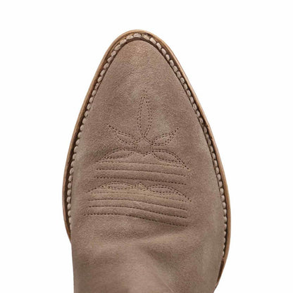 Dan Post Neon Prairie Women's Taupe Suede Leather Western Boot - 15" Shaft, Narrow J Toe