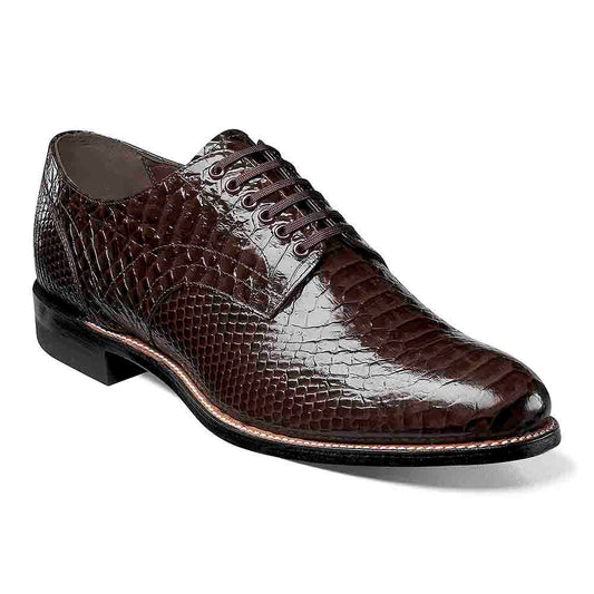 Stacy Adams Men's Madison Brown Anaconda Print Plain Toe Oxford
