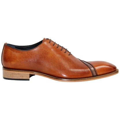 Duca Torre Premium Italian Leather Cognac Oxford Shoes For Men