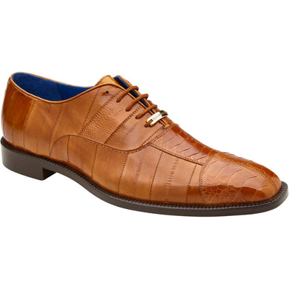 Belvedere Mare Camel Men's Genuine Ostrich & Eel Split-Toe Oxfords