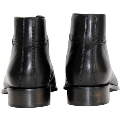 Lauro Black Calfskin Leather Boot | Duca Dress Boots for Men
