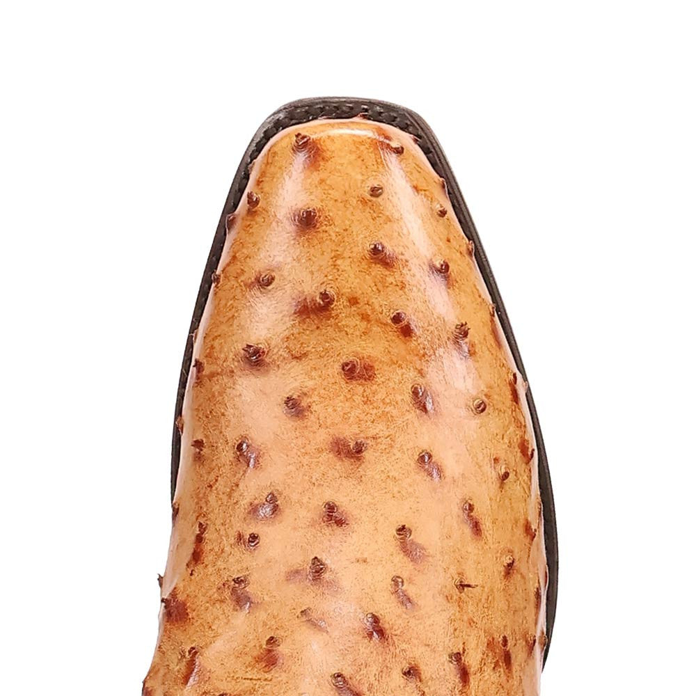 Dan Post Marco Saddle Full Quill Ostrich Square Toe Western Cowboy Boots