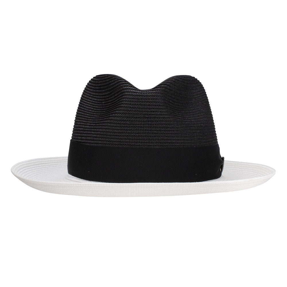 Dobbs Toledo Milan Straw Hat in Black/White