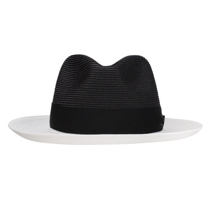 Dobbs Toledo Milan Straw Hat in Black/White