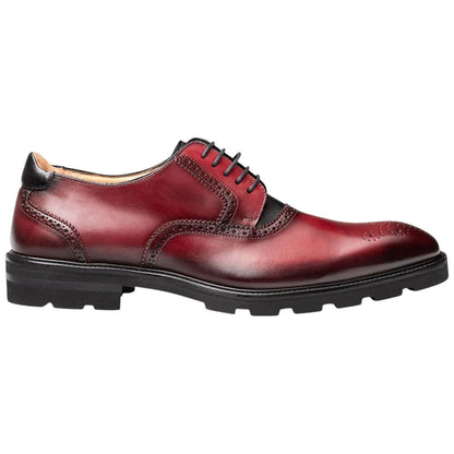 Mezlan Birch Two-Tone Lug Sole Derby - Men's Burgundy/Black Medallion Derby