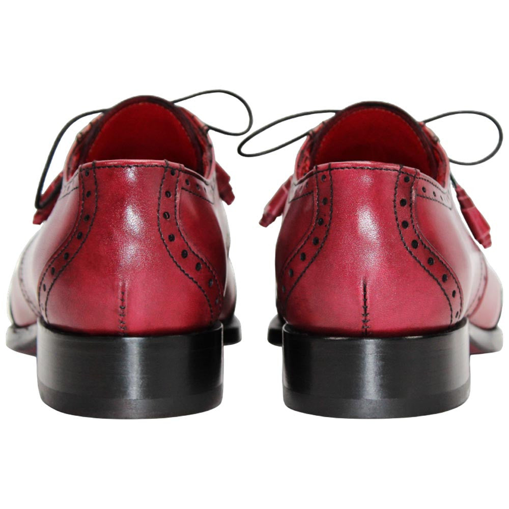 Fennix of Italy Genuine Alligator Skin JAX Red Trendy Derby Shoes (USA Men Size)