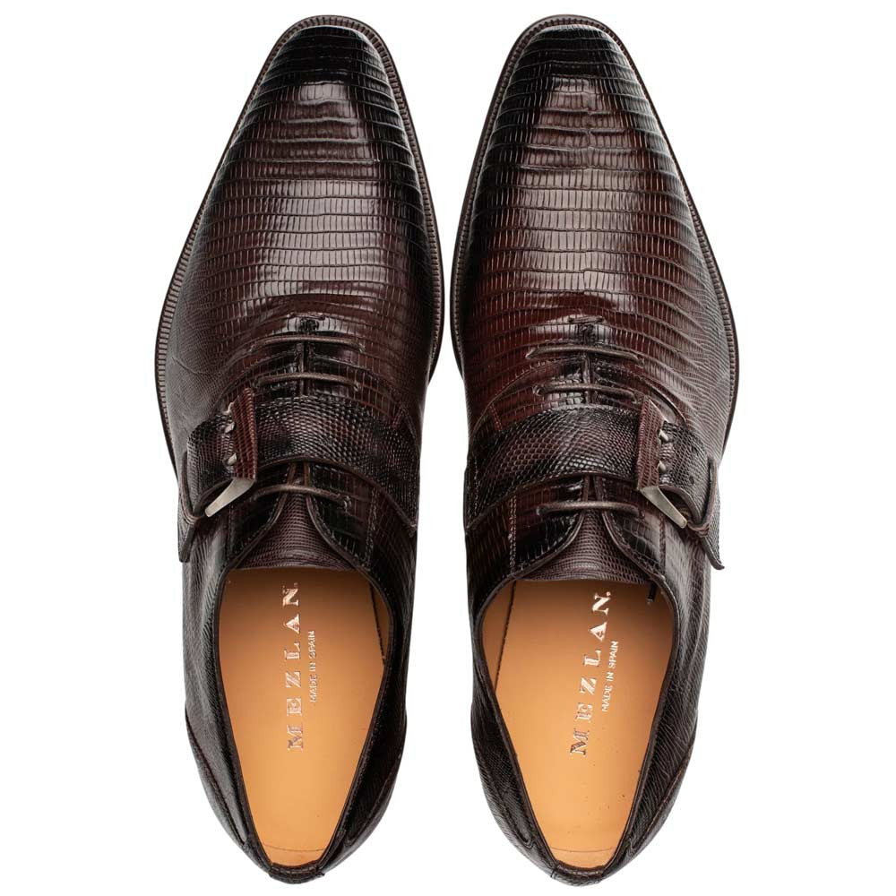 Mezlan Omero Brown Lizard Leather Monk-Oxford Hybrid Dress Shoes