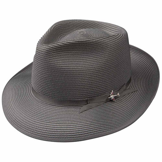 Stetson Stratoliner Gray Florentine Milan Firm Finish Straw Hat