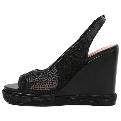 Lady Couture Belair 4” Wedge Sandals in Black