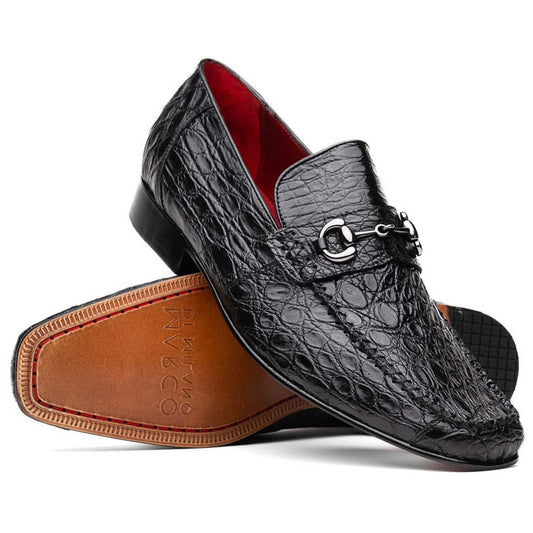 Landro Men’s Genuine Caiman Skin Moc Toe Bit Loafers | Marco Di Milano