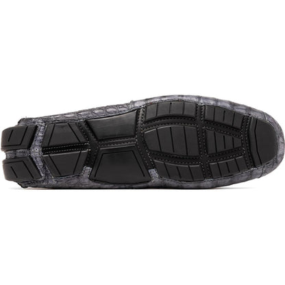 Marco Di Milano Remo Gray Caiman Driving Slip-On Loafers