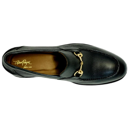 Alan Payne Miami Gold Bit Black Leather Slip On Loafers