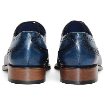 Emilio Franco Giacamo Ocean Blue Calfskin leather Derby Oxfords for Men