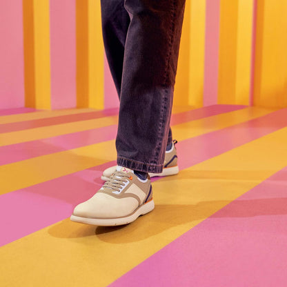 Stacy Adams Men’s Plain Toe Cream Elastic Lace Up Casual Hybrid Everidge