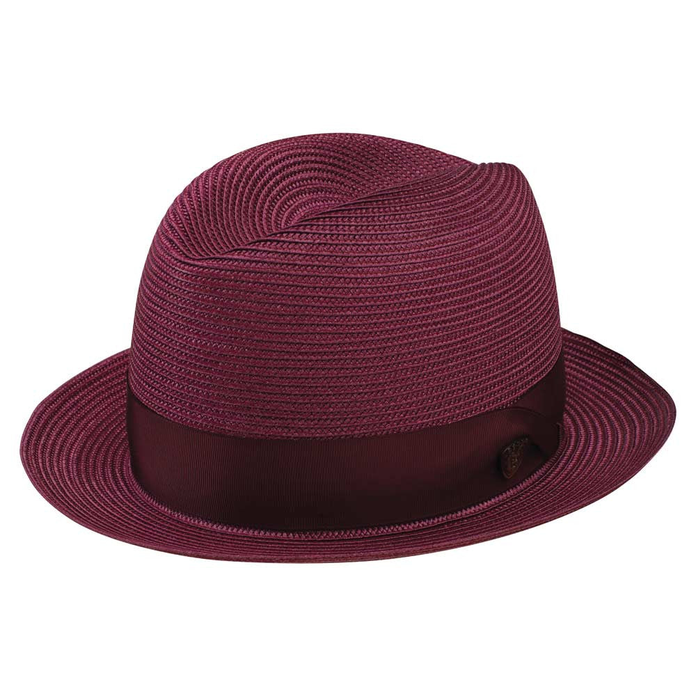 Dobbs Parker Burgundy Florentine Milan Synthetic Straw Dress Hat