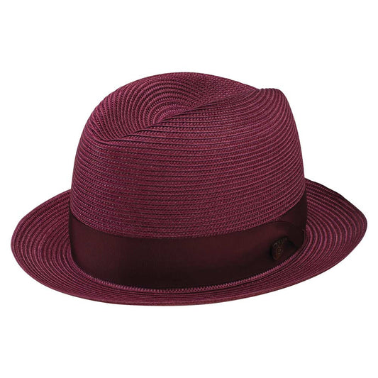 Dobbs Parker Burgundy Florentine Milan Synthetic Straw Dress Hat