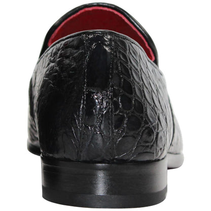 Fennix of Italy Genuine Alligator Skin EASTON Black Trendy Loafers (US Men Size)