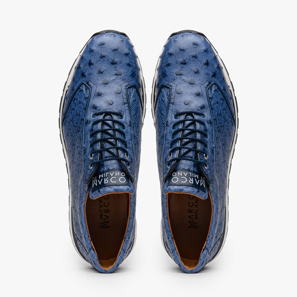Marco Di Milano Scanno Antique Navy Ostrich Fashion Sneakers