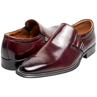 Stacy Adams Alistair Plain Toe Ornament Slip-On - Burgundy