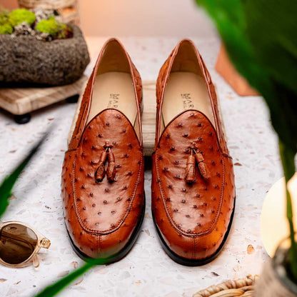 Marco Di Milano Aubiere Cognac Ostrich Loafers