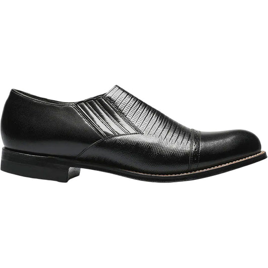 Stacy Adams Madison Black Kid & Lizard Print Slip-On