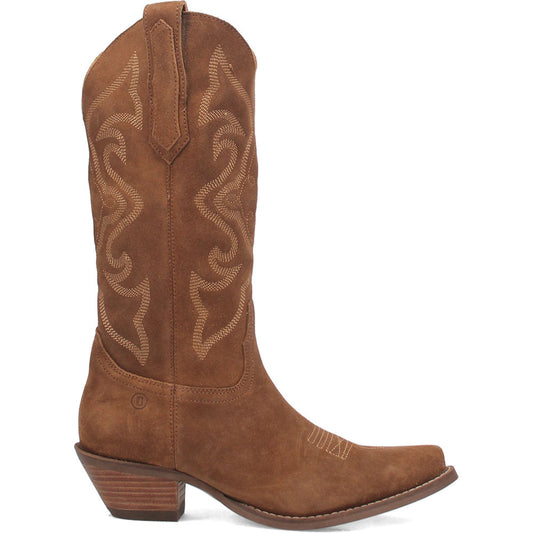 Dingo Suede Out of West Snip Toe Camel Western Boots for Women