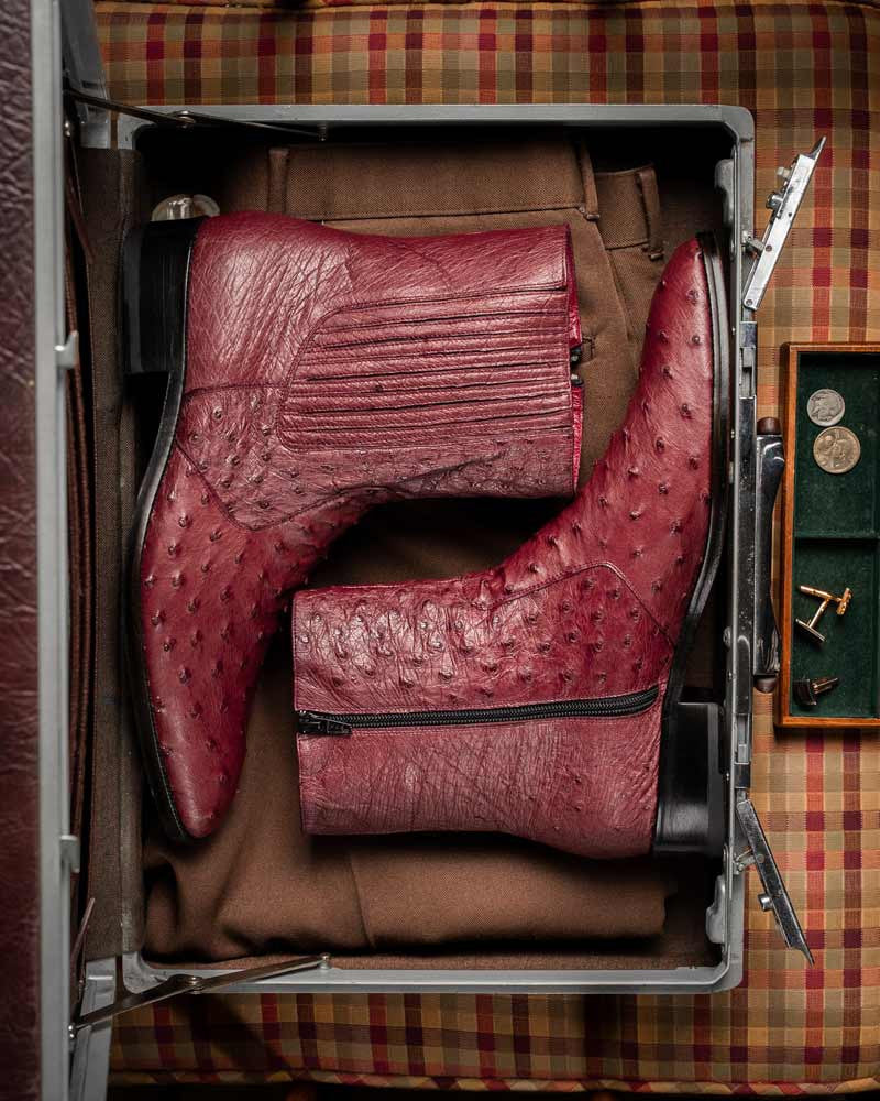 Marco Di Milano Giorgio Genuine Ostrich Chelsea Boot - Wine