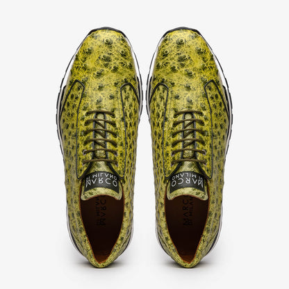 Marco Di Milano Scanno Antique Green Ostrich Fashion Sneakers