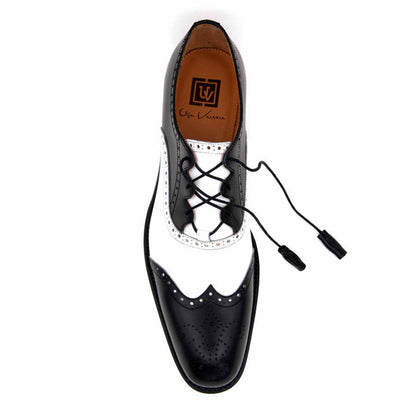 UGo Vasare Stephen Black/White Wingtip Oxfords