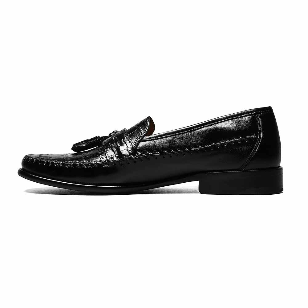 Florsheim Pisa Black Moc Toe Tassel Loafer