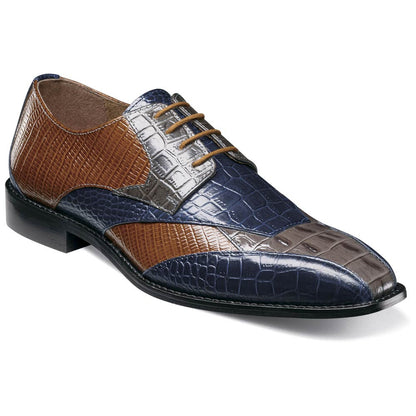 Tristano Modified Bike Toe Oxford | Stacy Adams Dress Shoes in Gray & Blue