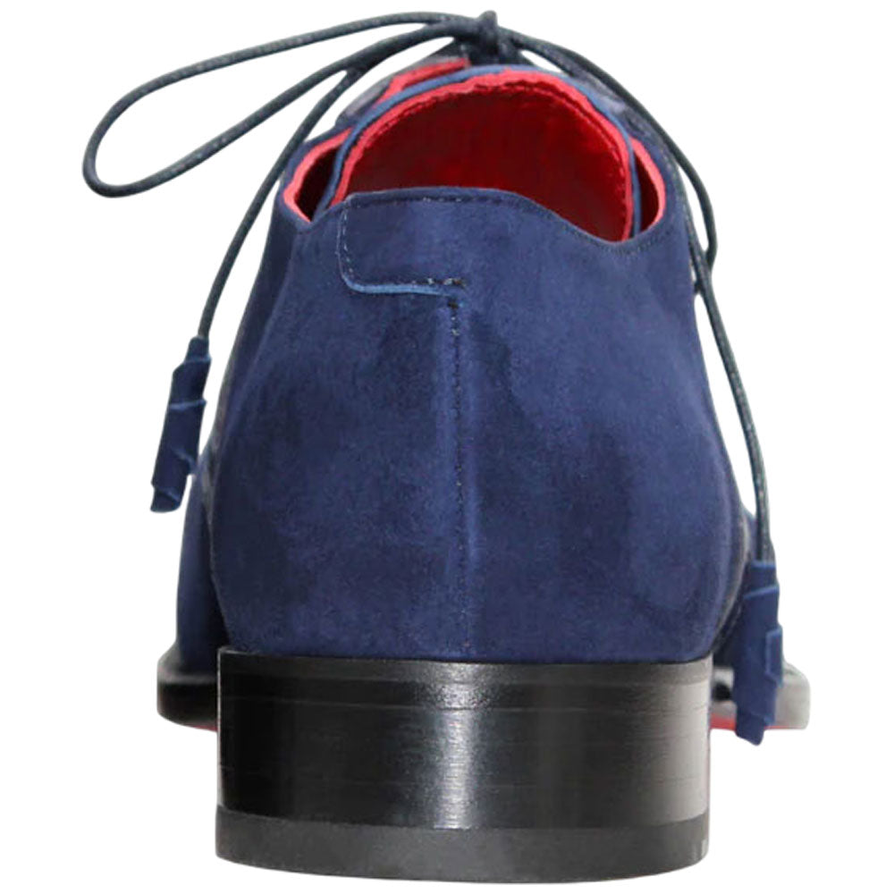 Fennix Landon Men's Navy Alligator & Suede Oxfords Shoes