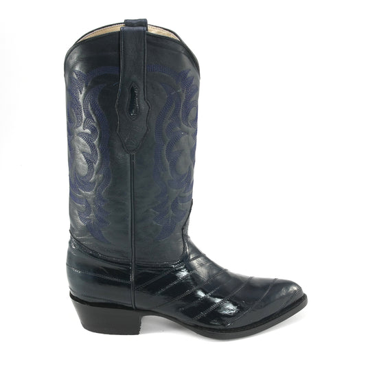 Los Altos Navy Eel Skin J-Toe