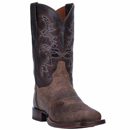 Dan Post Franklin 11” Broad Square Toe Boot Sand and Chocolate Leather Boot