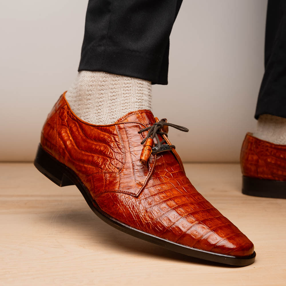 Marco Di Milano Lacio Caiman Brandy Derby Shoes
