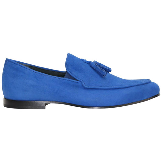 Anzio Sapphire Suede Dress Slip On | Duca Dress Loafers for Men