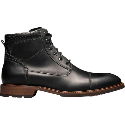 Florsheim Lodge Black CH Cap Toe Lace Boots
