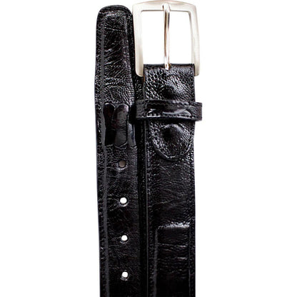 Belvedere Men's Black Ostrich Leg Belt
