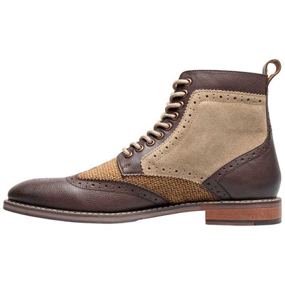 Stacy Adams Finnegan Wingtip Lace-Up Boot - Brown Tumbled