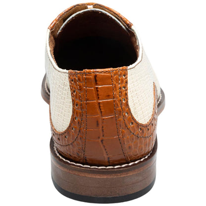 Stacy Adams Tarango Modified Cap Toe Tan Multi Oxford Shoes for Men